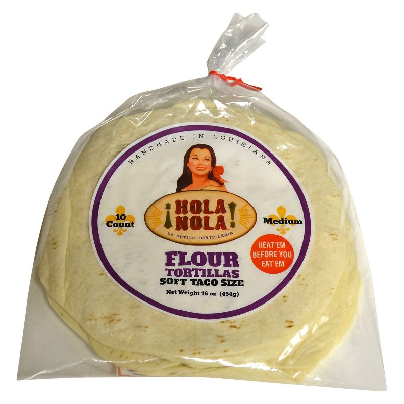 Hola Nola Taco Size Flour Tortillas - 16oz/10ct