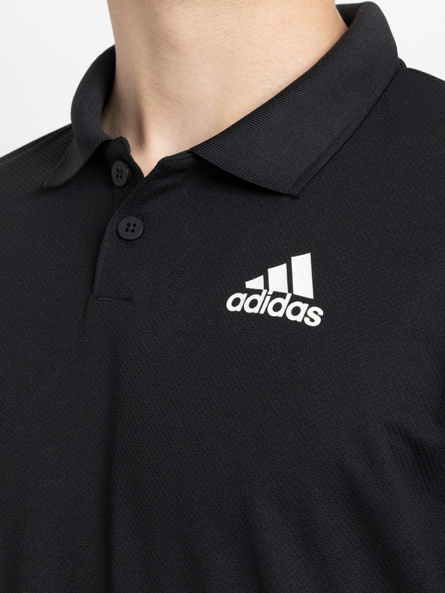 adidas Black Regular Fit Sports Polo T-Shirt