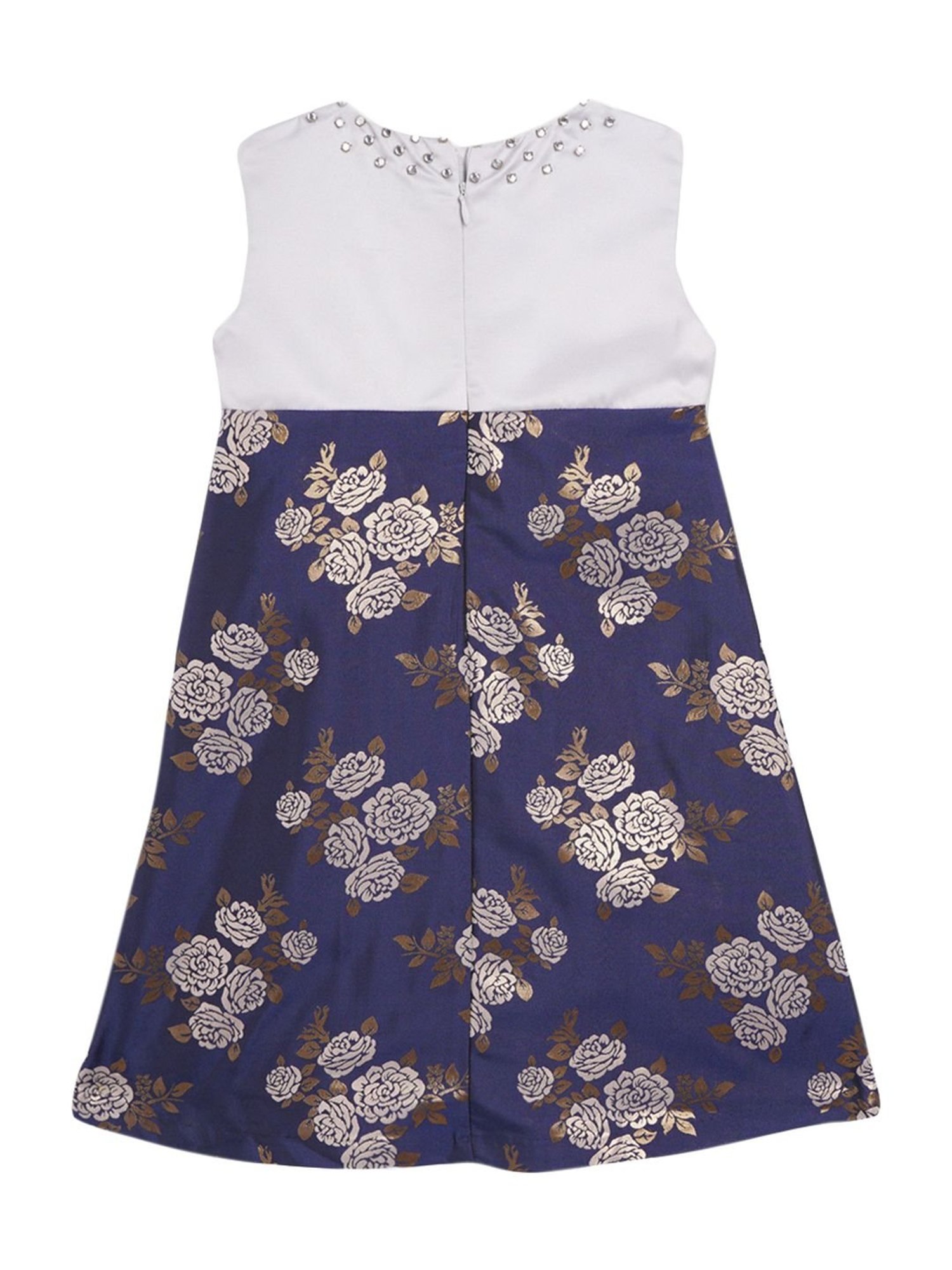 Butterfly Blush Kids Navy & Grey Printed Dress