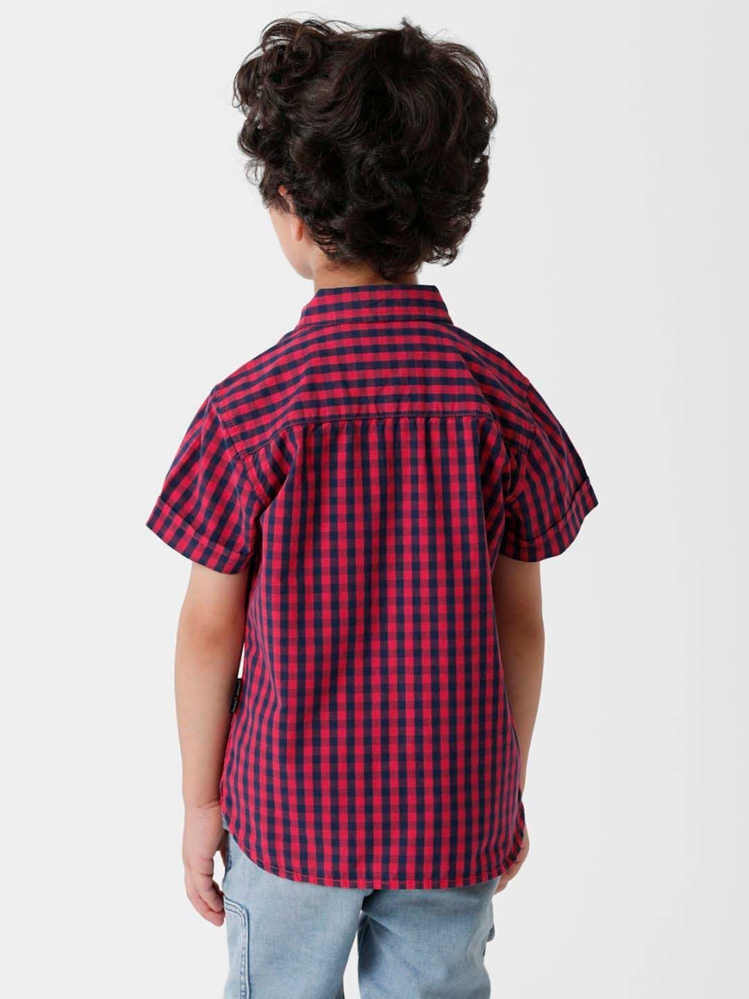 Kate & Oscar Kids Red & Blue Cotton Chequered Shirt