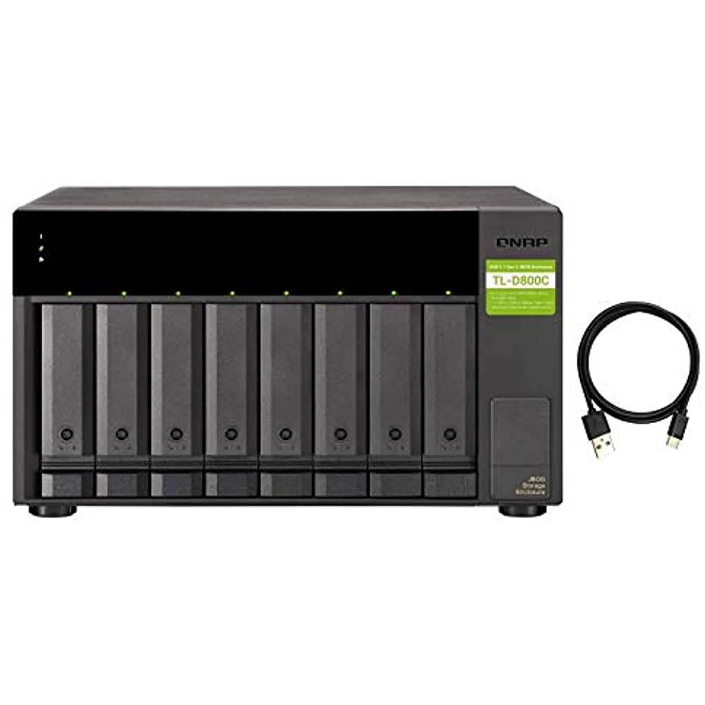 QNAP TL-D800C 8 Bay Desktop JBOD Storage Enclosure with USB 3.2 Gen 2 Type-C Connectivity