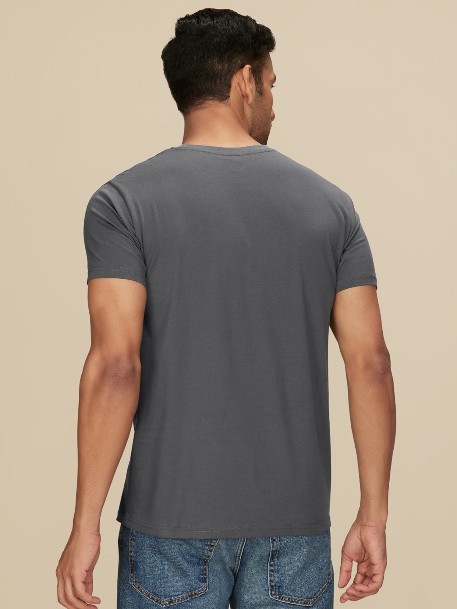 XYXX Anchor Grey Cotton Regular Fit T-Shirts