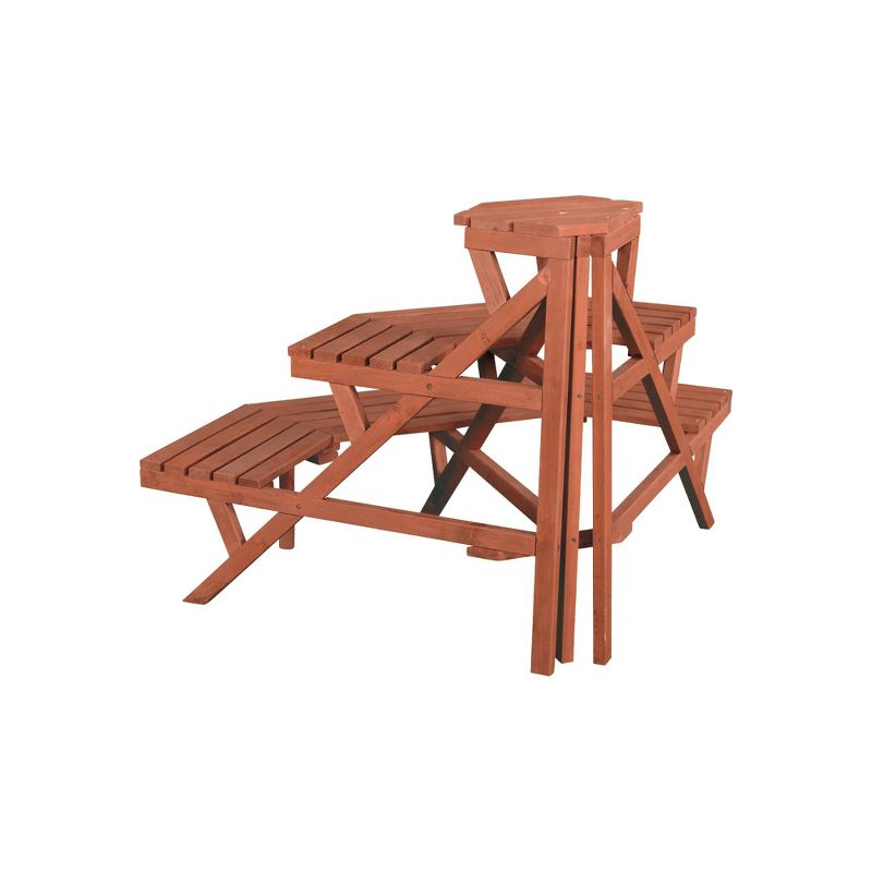 24" H Novelty Wood Planter Stands and Holders - Brown - Leisure Season