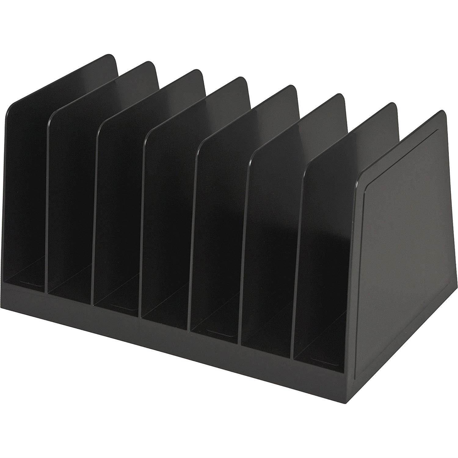 Sparco Desk Sorter, 7 Compartments, 8-3/4 x 5-1/2 x 4-3/4 Inch, Black (SPR11876)