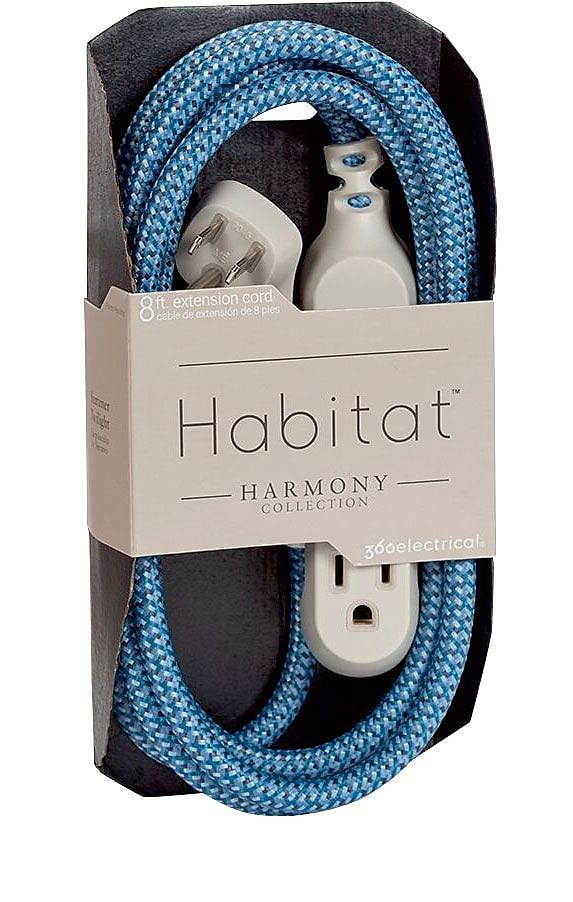 360 electrical 360417 habitat harmony braided extension cord, 8 ft.  summer twilight