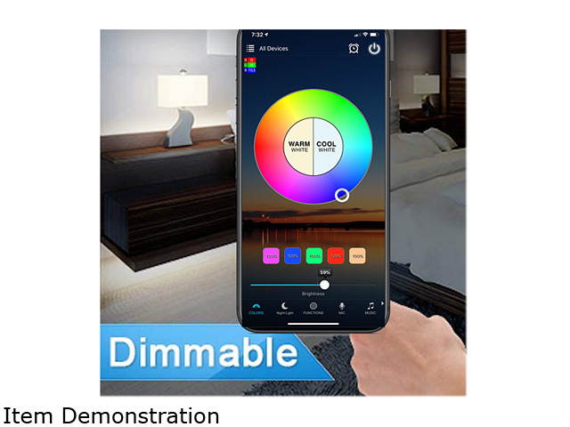 MagicLight Smart Light Bulb (60w Equivalent), A19 7W Multicolor 2700k-6500k Dimmable WiFi LED Bulb, Compatible with Alexa Google Home Siri IFTTT