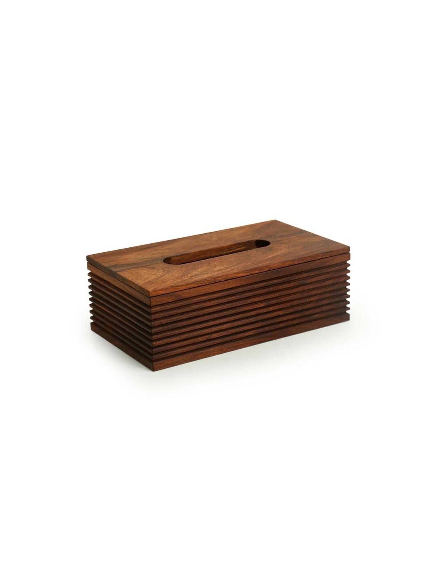 ExclusiveLane The Dancing Peacock Brown Sheesham Wood Napkin Holder - Set of 1