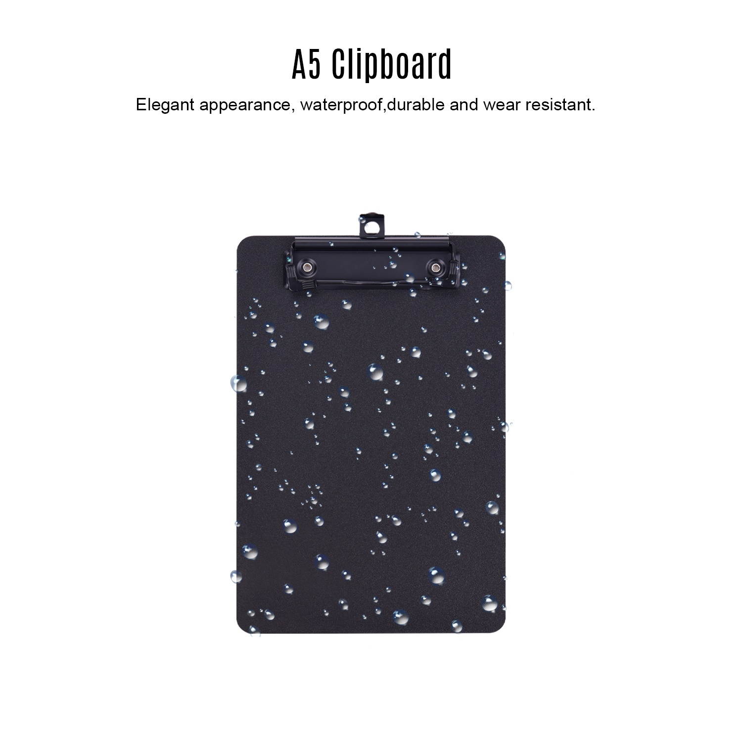 A5 Size Plastic Clipboard Writing Pad Board Low Profile Clip Document Holder with Hanging Hole for Students School Office