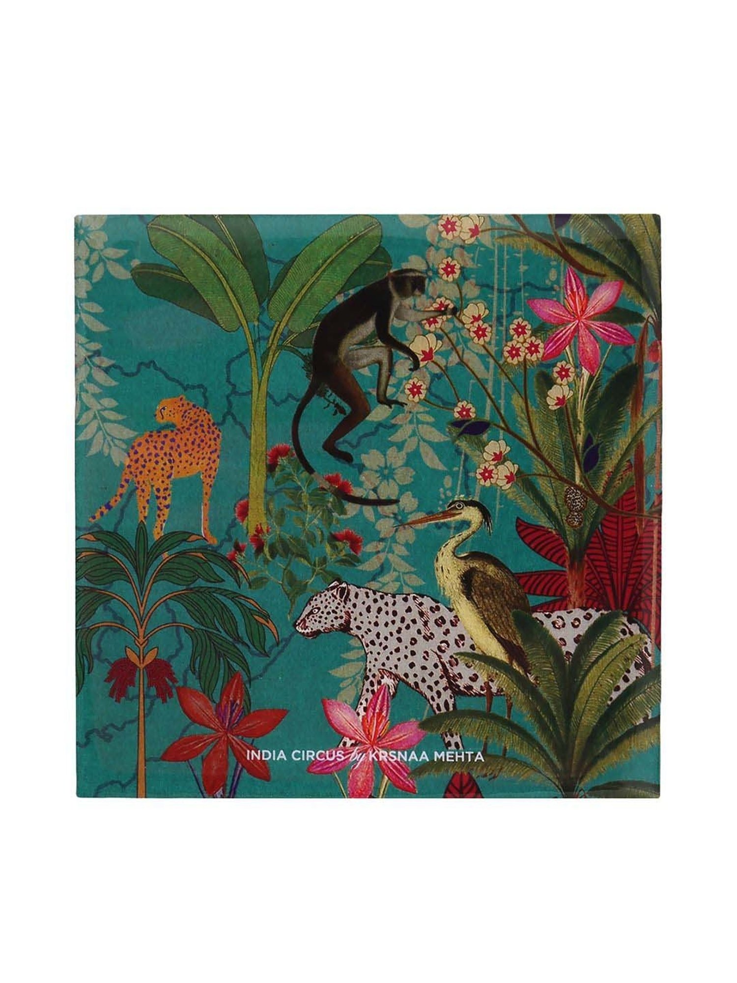 India Circus by Krsnaa Mehta Multicolor Mdf Animal Kingdom Table Coaster - Set of 6