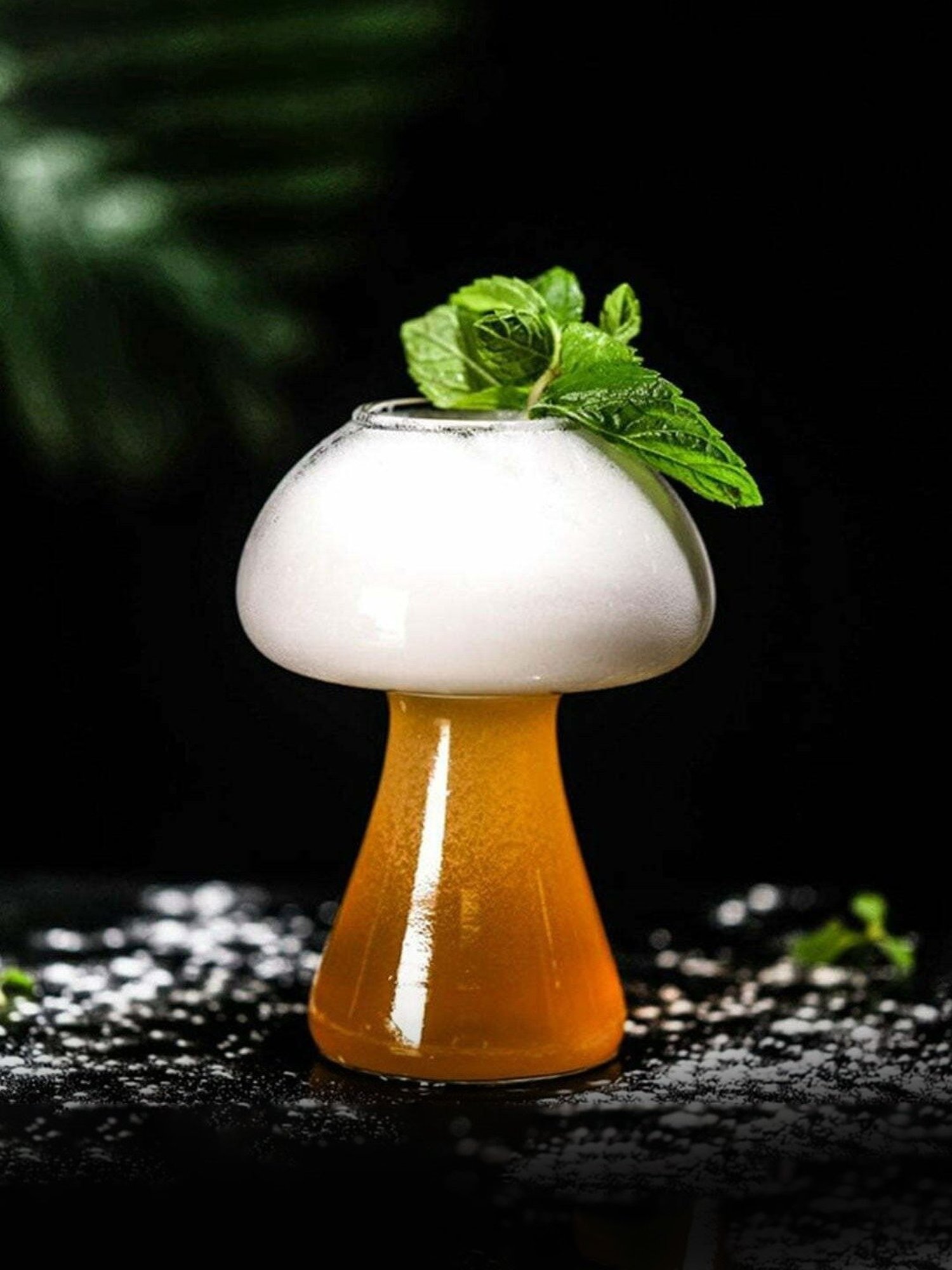 Melbify Mushroom Transparent Cocktail Glass with Free Straw 300ml - Set of 2