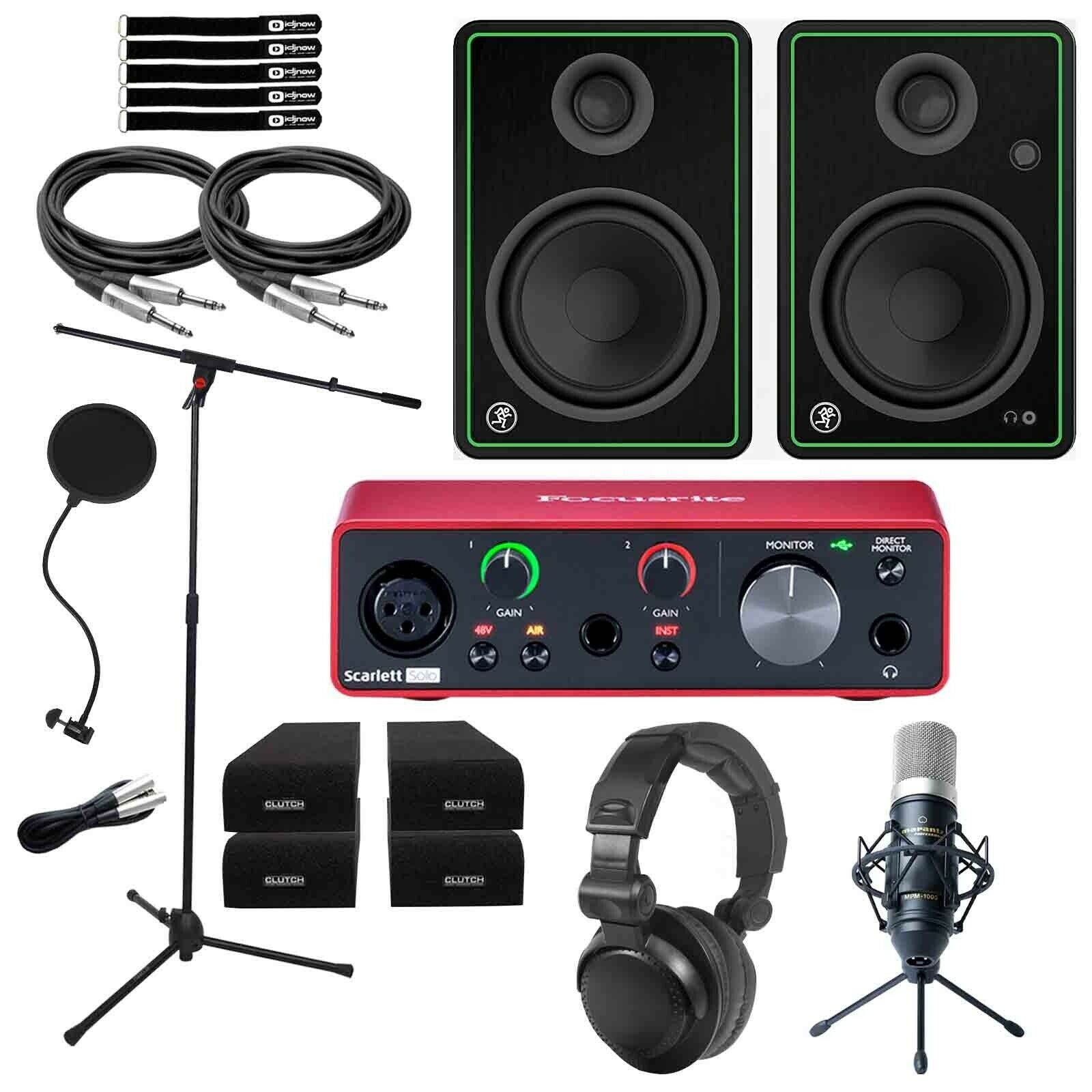 Scarlett Solo Recording Interface w 5" Bluetooth Speakers & Condenser Microphone