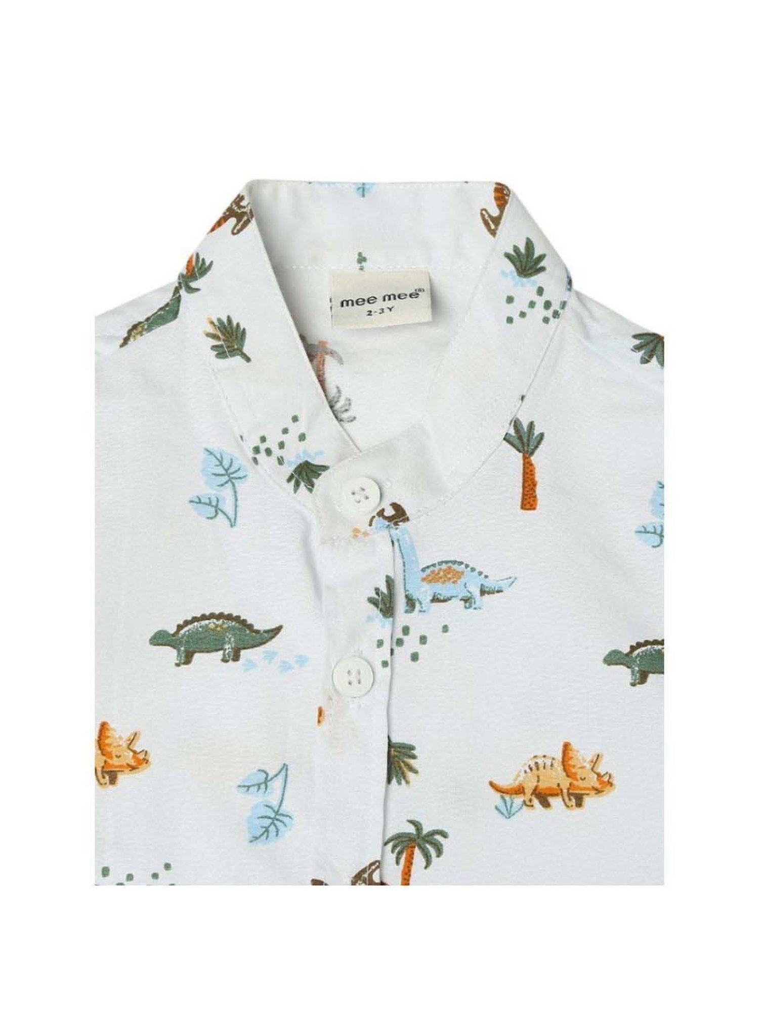 Mee Mee Cotton Printed Shorts Set For Girls -White