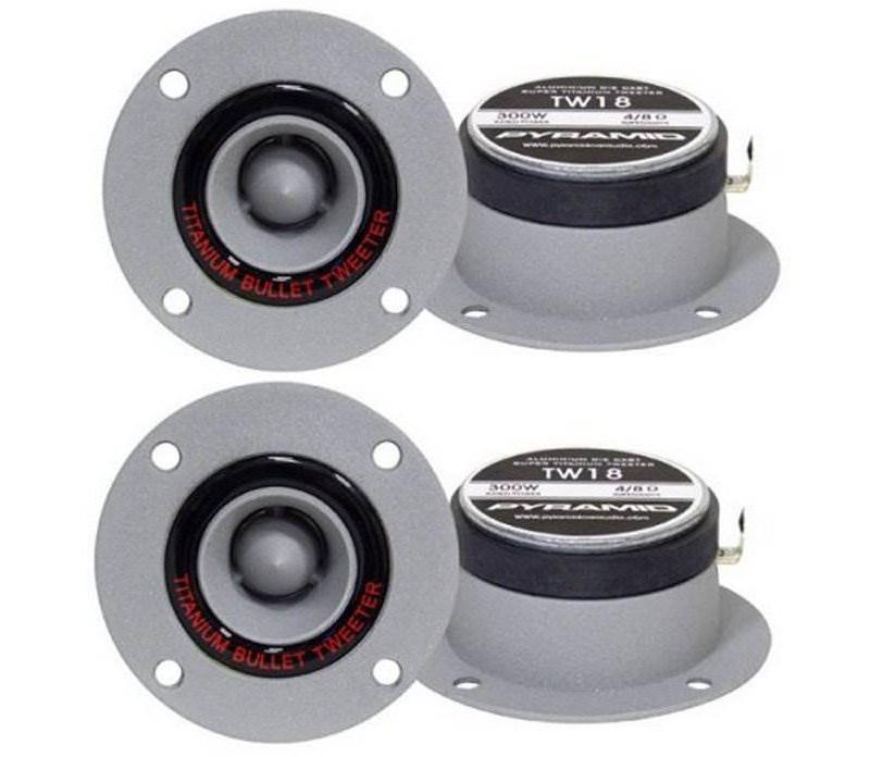 Pyramid TW18 3.25" 600W Super Horn Bullet Car Audio Tweeters Aluminum (2 Pair)