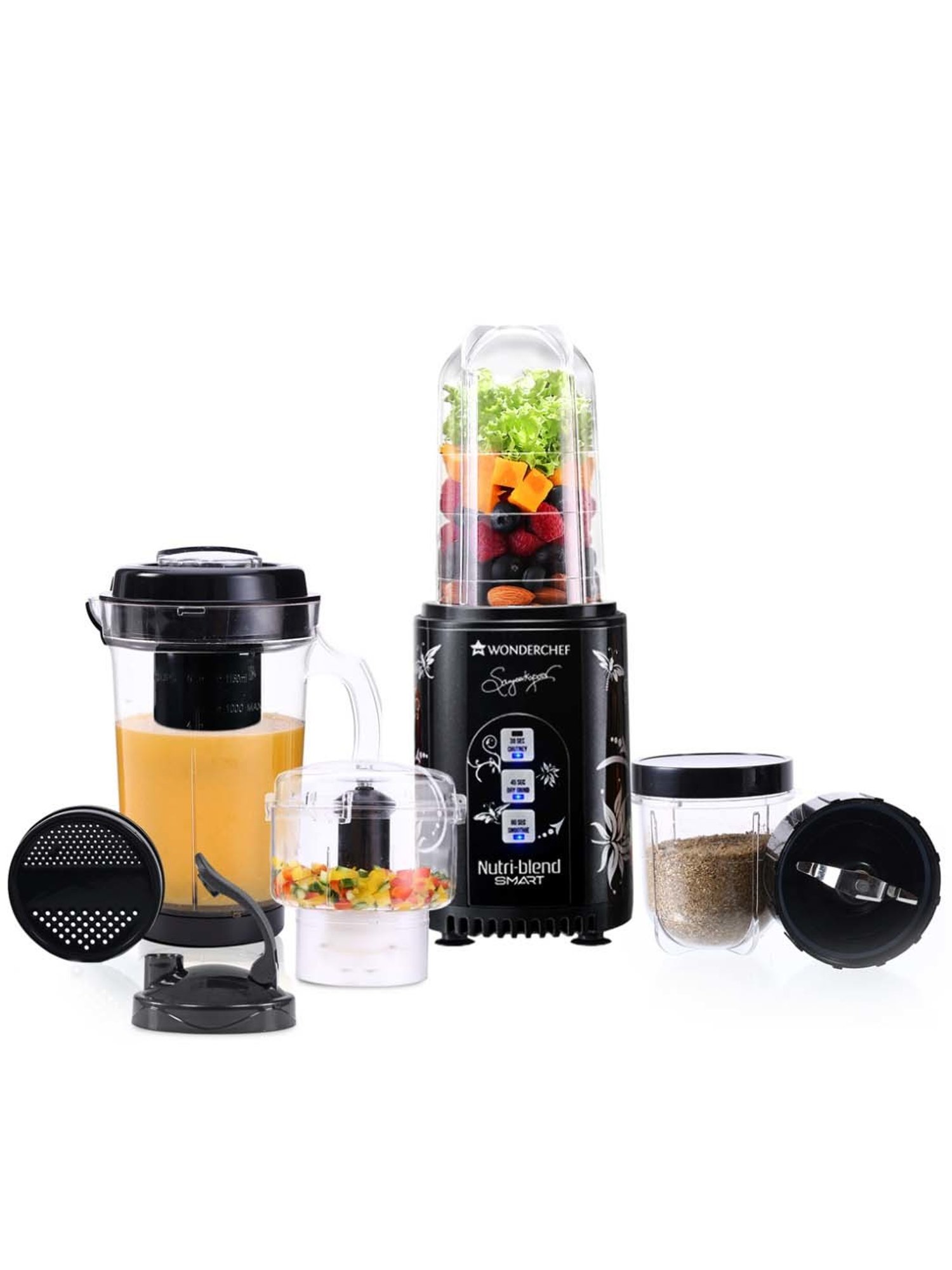 Wonderchef Nutri Blend Smart CKM 500W, 22000 RPM with 4 Jars & Dual Pulse 2-Yr Warranty,Black