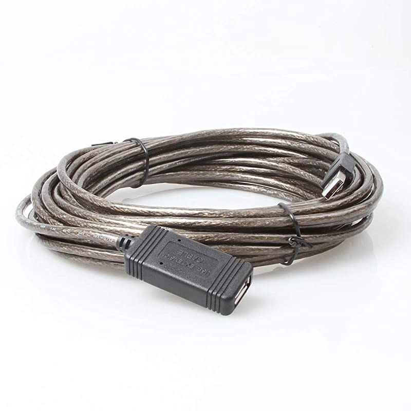 High Speed 15 Feet USB Extension Cable, USB 2.0 Male to Female 480 Mbps with Built-in Signal Boosted to Connect Keyboard, Scanner, Printer, Webcam