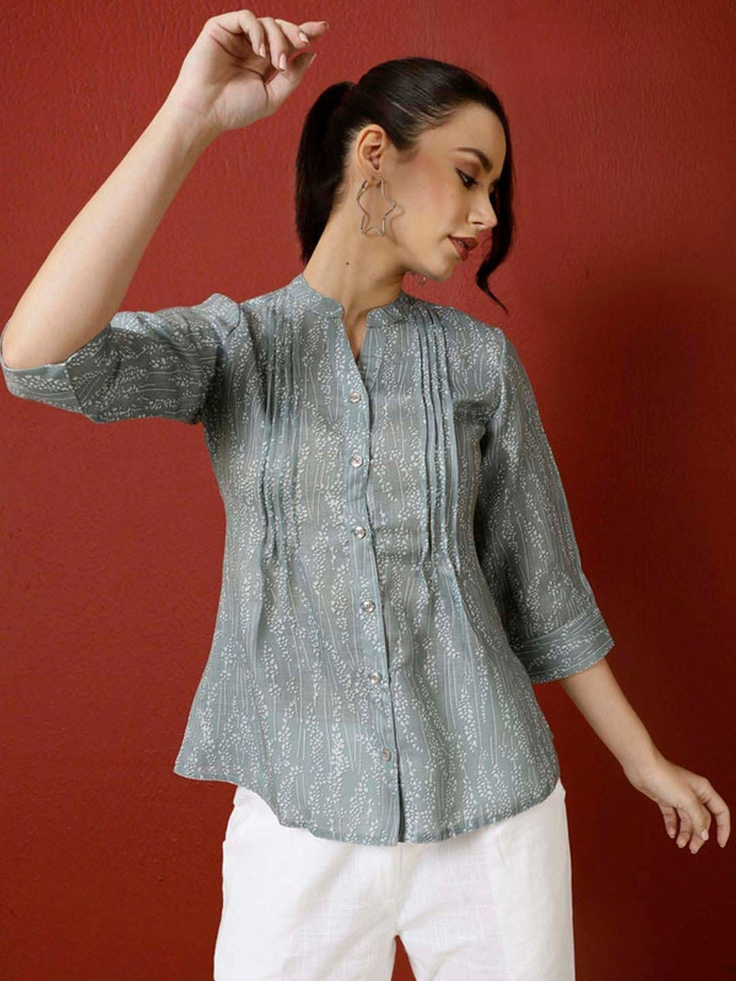 Jaipur Kurti Grey Printed Tunic