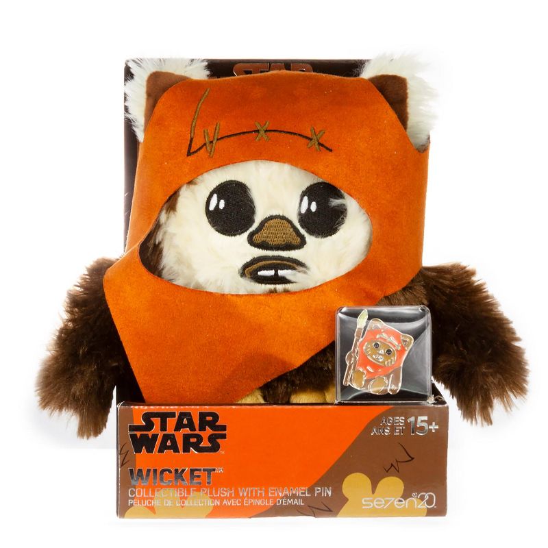 Seven20 Star Wars Ewok Wicket Stylized 7 Inch Plush With Enamel Pin