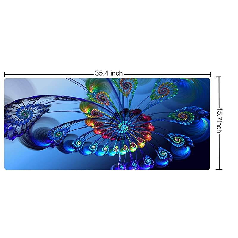 Large Gaming Mouse Pad XXL Extended Mat Desk Pad Mousepad Long Non-Slip Rubber Mice Pads Stitched Edges 35.4&rdquo;x15.7&rdquo; (015kongque)