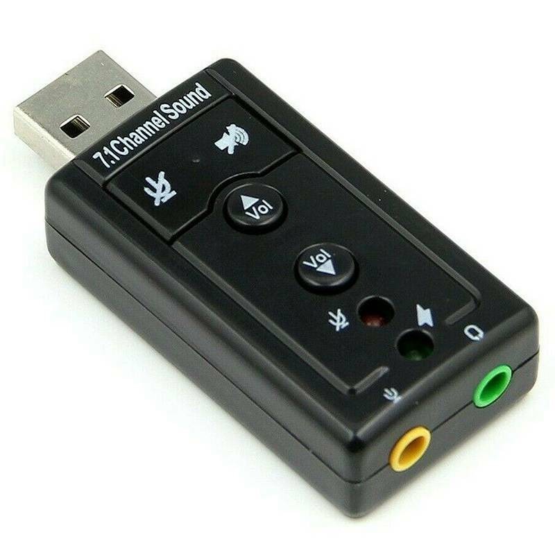 7.1 channel USB External Virtual Stereo Sound Card Adapter Converter for Windows, Plug and play No drivers Needed
