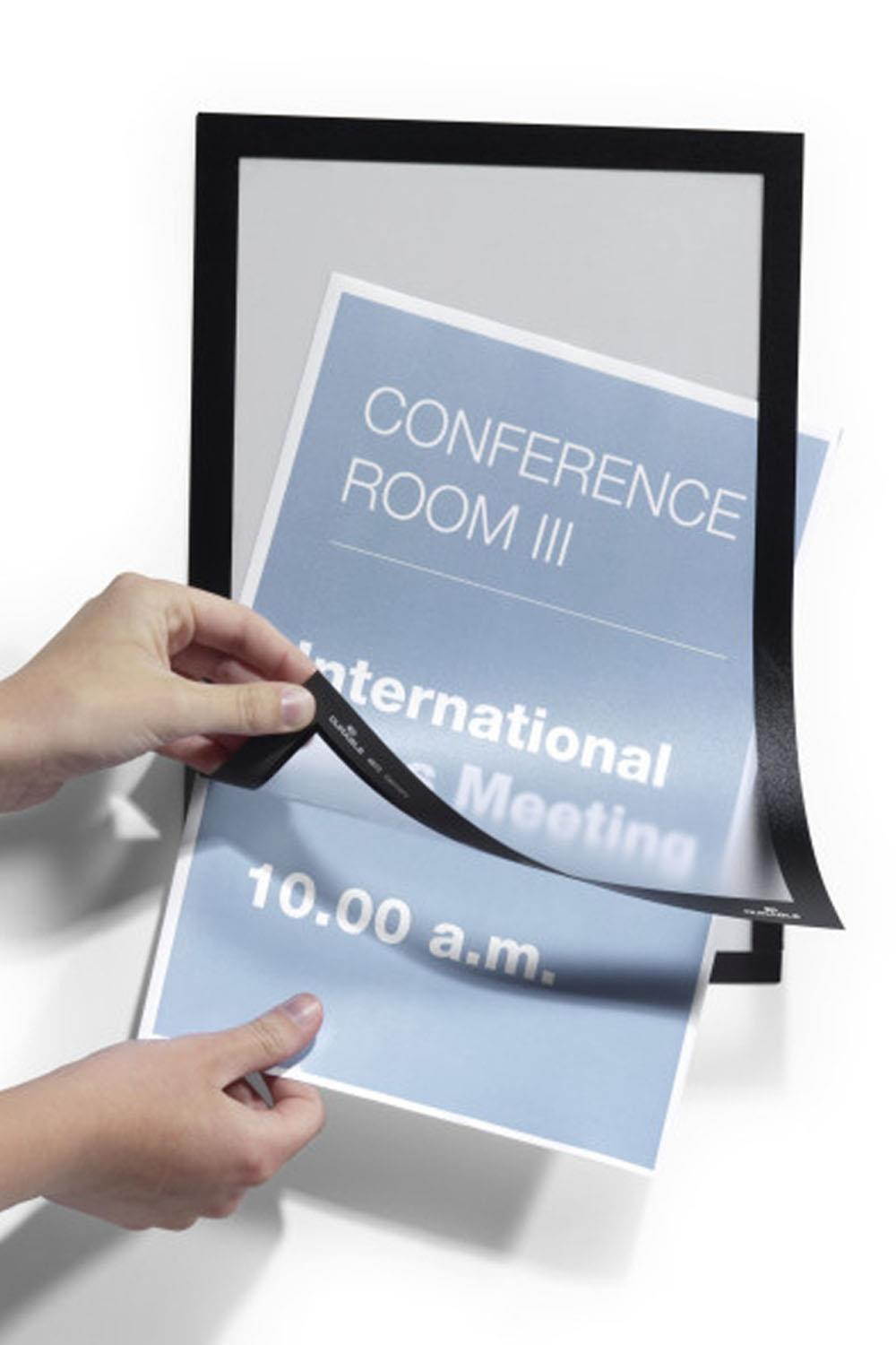 Durable Duraframe Sign Holder, 8 1/2 X 11, Black Frame, 2 Per Pack 476801