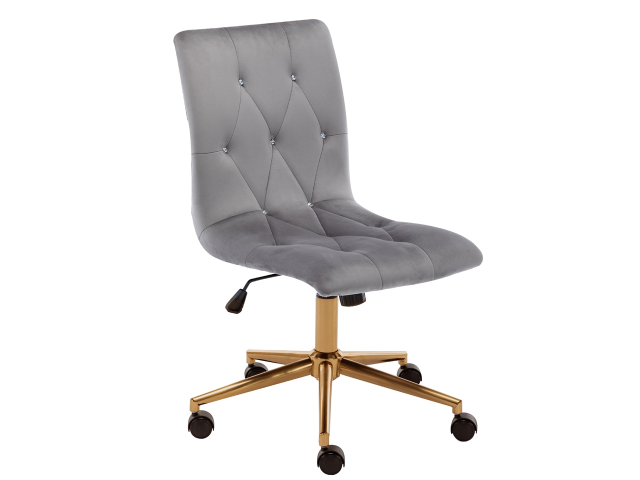 Swivel Height Adjustable Task Chair Armless Velvet Tufted Office Chair