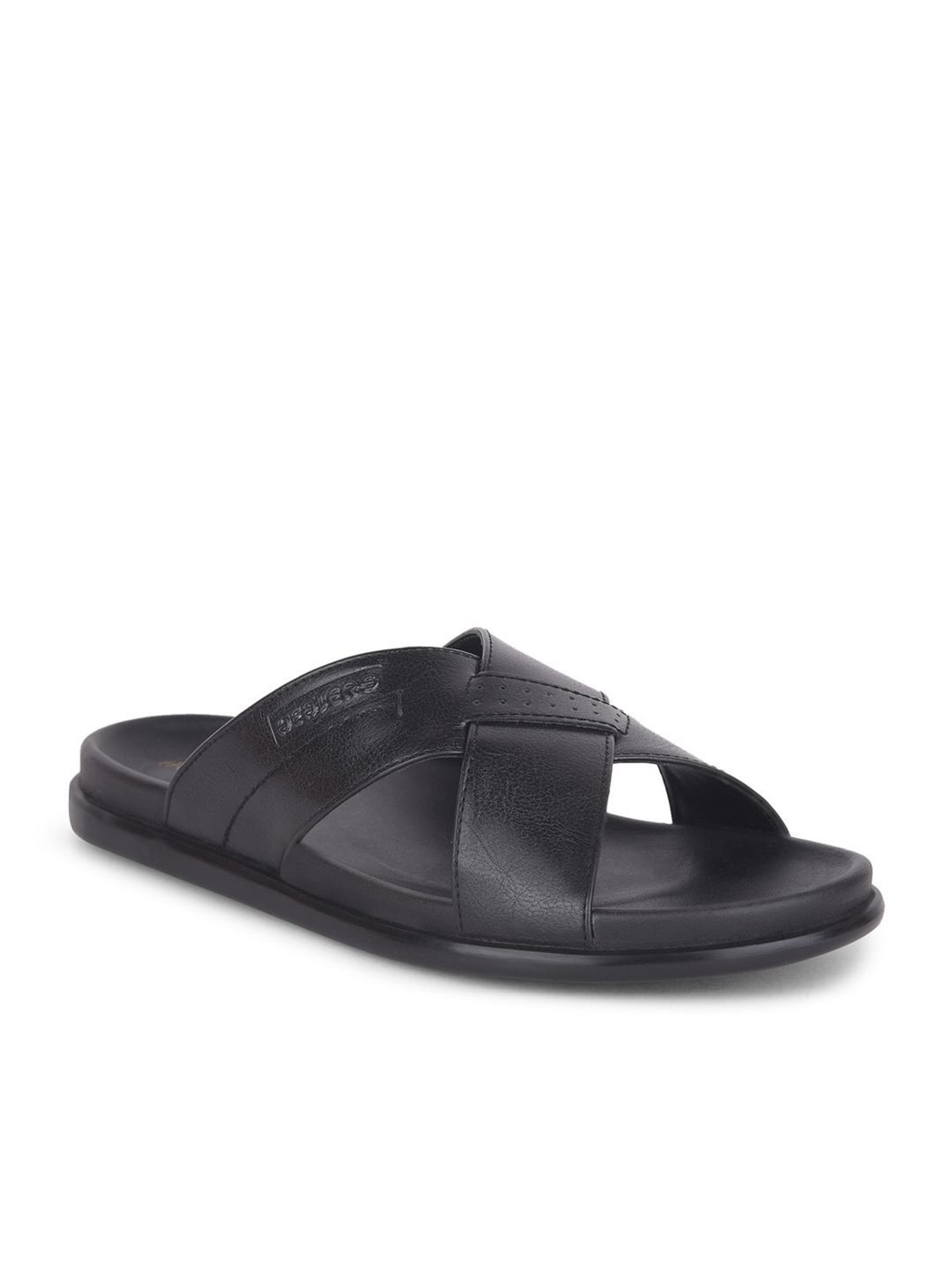 Healers by Liberty Men's Black Cross Strap Sandals