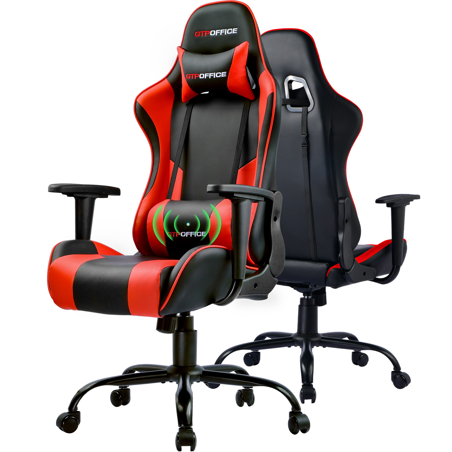 GTRACING Gaming Chair Massage Office Computer GTPOFFICE Series Racing Chair for Adult Reclining Adjustable Swivel Leather Chair High Back Desk Chair Headrest and Massage Lumbar Support Cushion