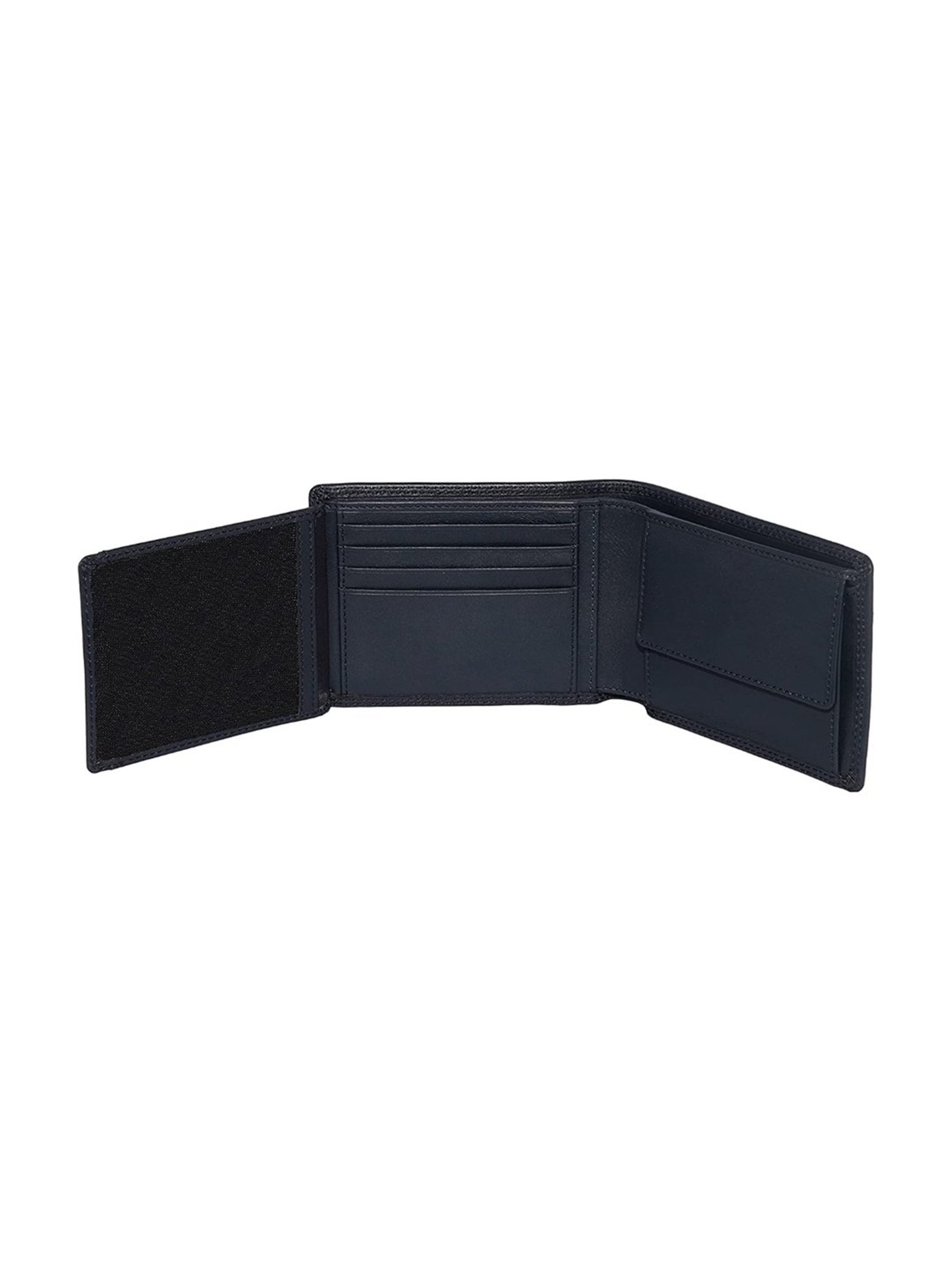 BROWN BEAR Stylish Pure Nappa Blue Leather Slim Bi-Fold Wallet for Men with Nine Card Slots