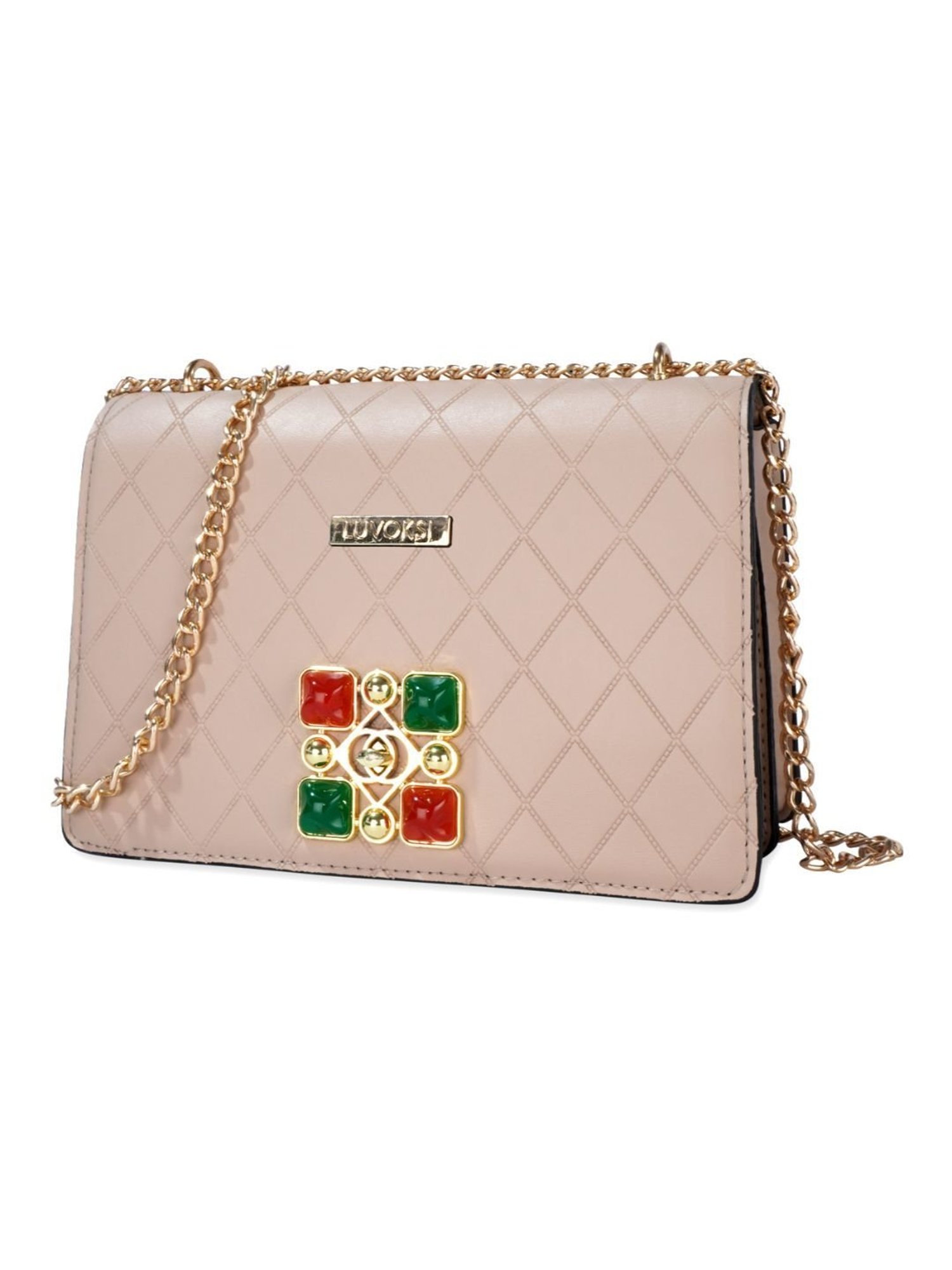 Luvoksi Beige Quilted Medium Sling Bag