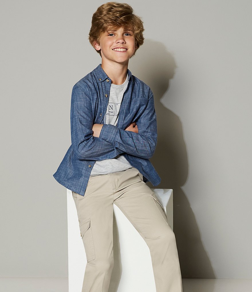 Ed-a-Mamma Kids White Striped Full Sleeves Shirt