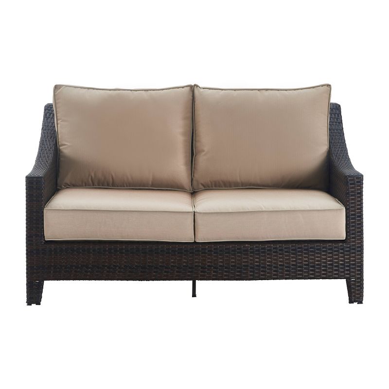 Tahoe Outdoor Three-Seater Sofa - Brown Wicker - Serta