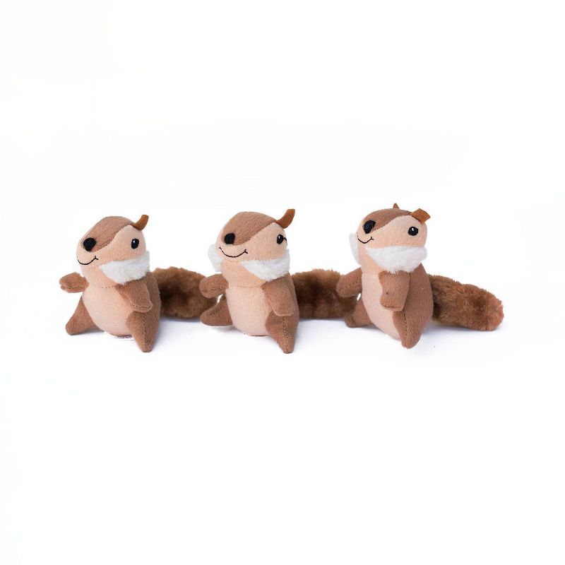 ZippyPaws Miniz Chipmunks Dog Toy - 3pk