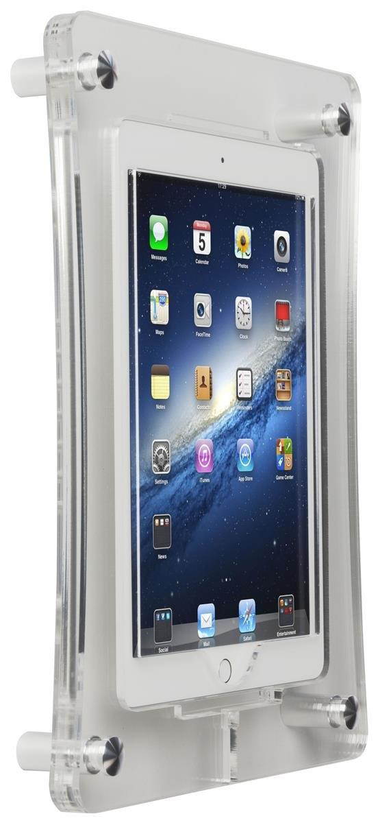 Displays2go iPad Air Presentation Stands with Wall Mount, Secure Enclosure, Acrylic Construction, Hands-Free Design &ndash; Clear (ICASEWM)