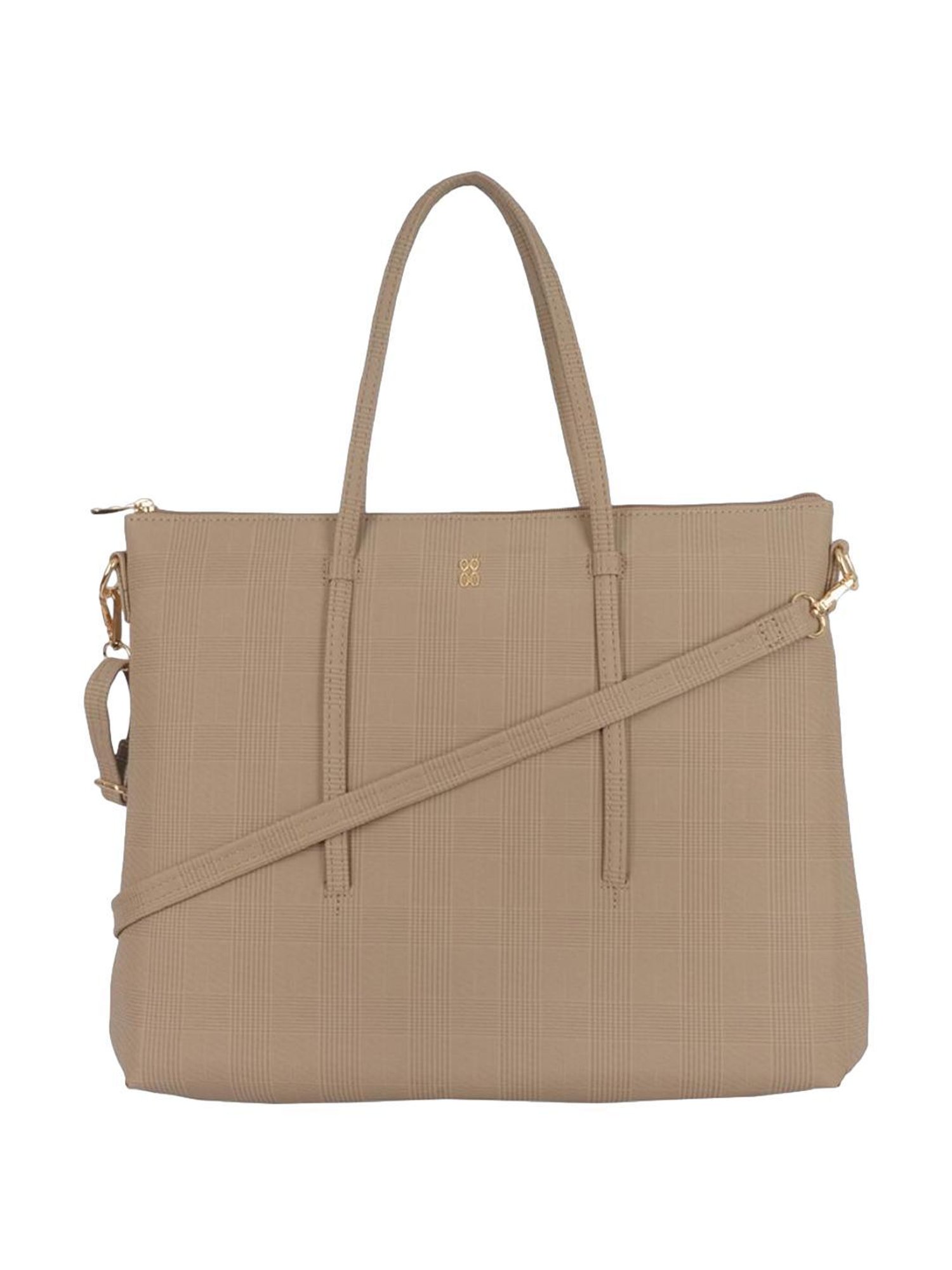 Baggit Ayko Beige PU Solid Laptop Messenger Bag