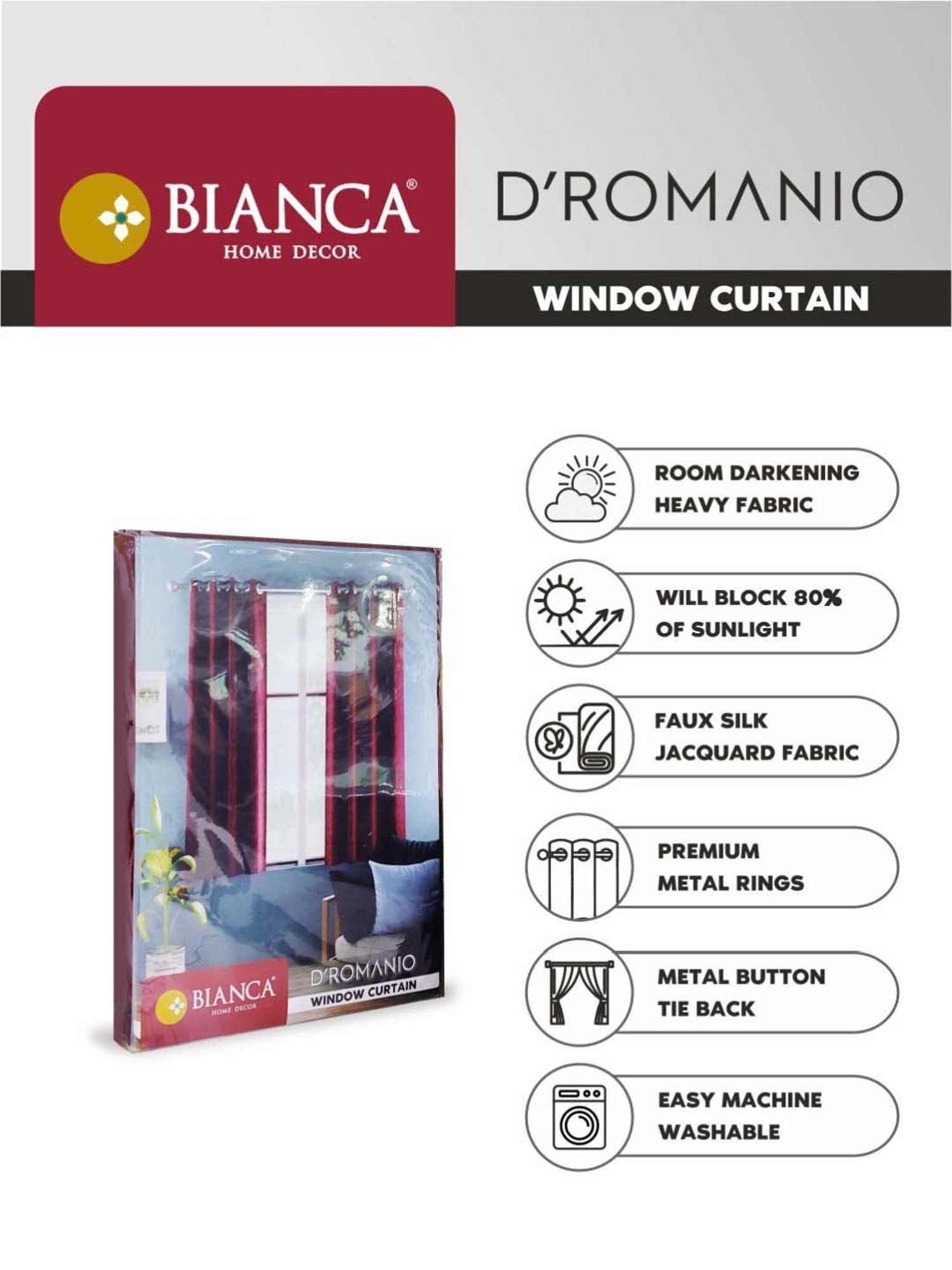 Swayam Brown Paisley J&B Blackout Eyelet Door Curtain - Single Piece (7 Ft)