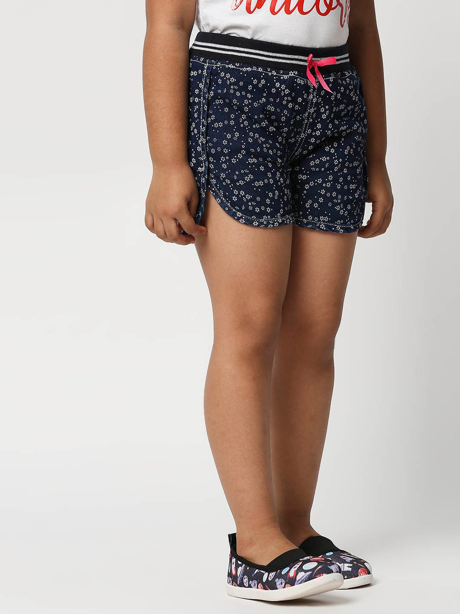 High Star Kids Blue Printed Shorts