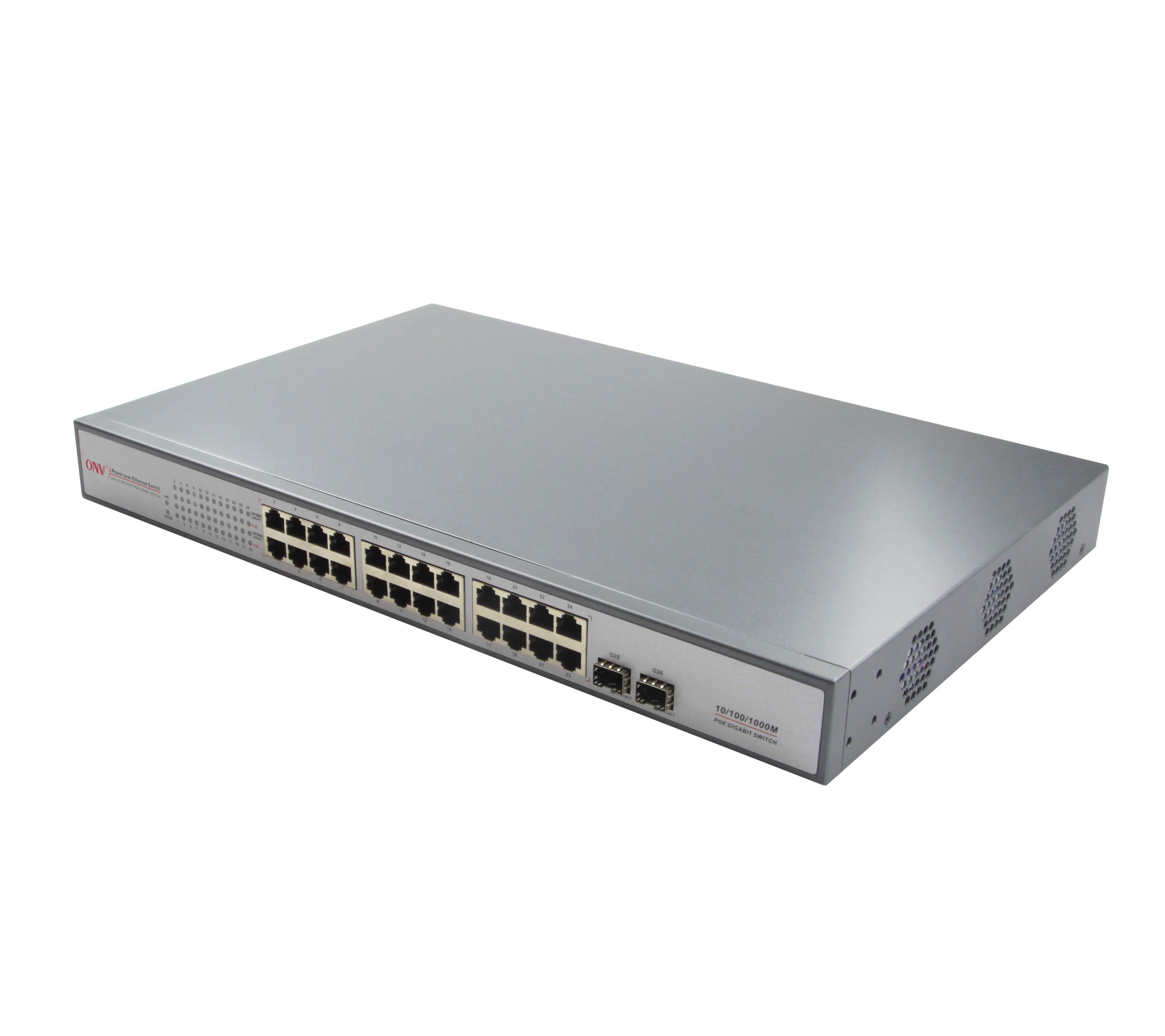 30W/ONV-POE33024PF-at 24x 10/100/1000M RJ45 PoE Ports+2x 10/100/1000M SFP Uplink Fiber Ports POE Switch