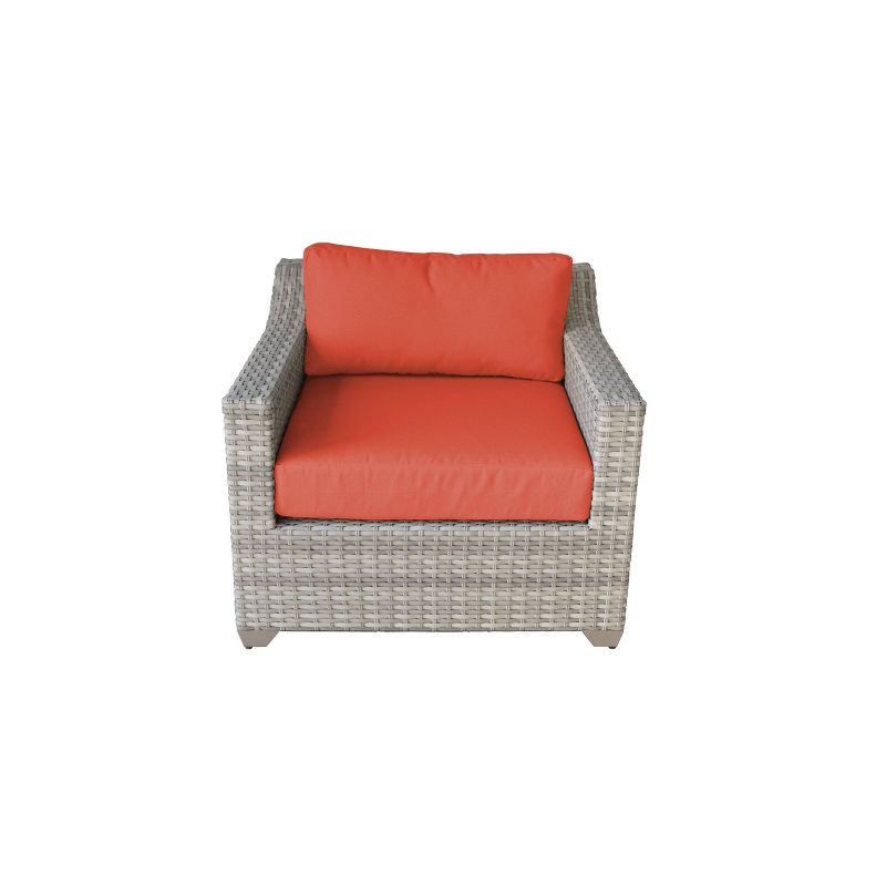 Fairmont 6pc Patio Sectional Seating Set with Cushions - Tangerine - TK Classics