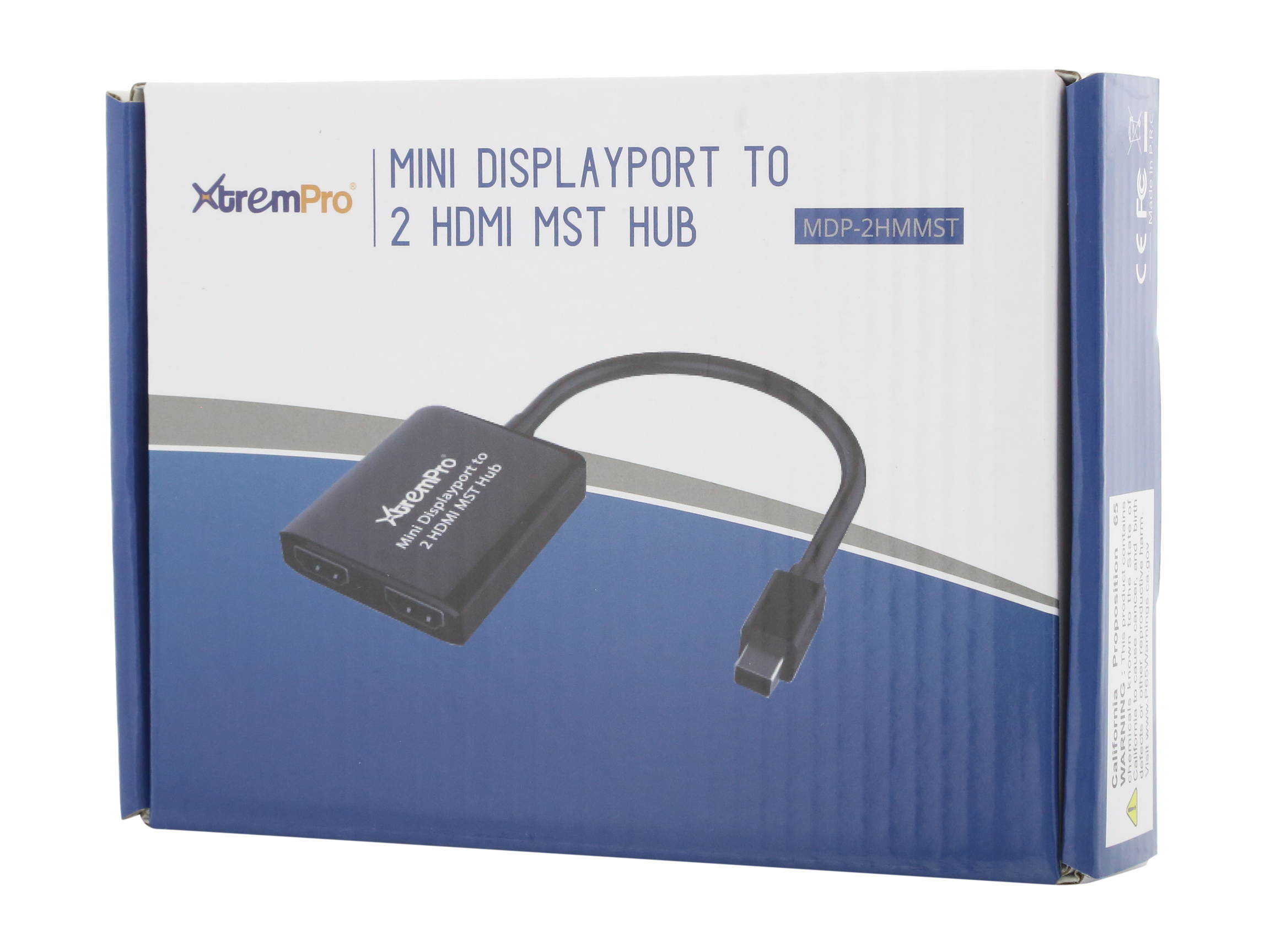 XtremPro MDP-2HMMST Mini DisplayPort to 2 HDMI MST Hub High Def Audio Video Adapter
