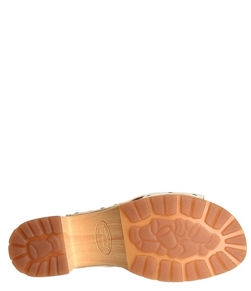 Kork-Ease Tatum Leather Wood Heel Platform Slide Sandals