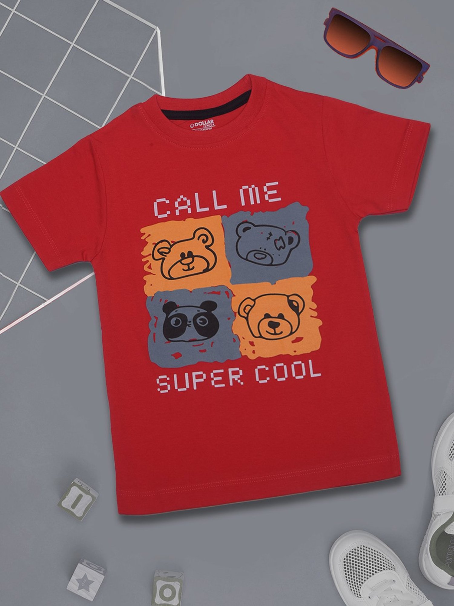 Dollar Boys Red Printed T-Shirt