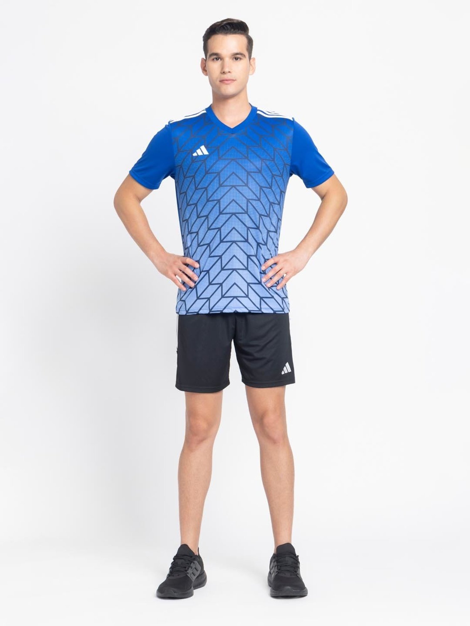 Adidas Bright Blue Slim Fit Printed Jersey