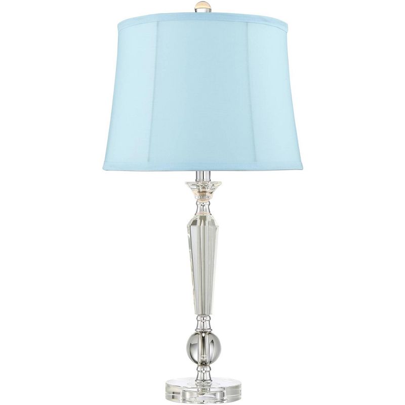 Vienna Full Spectrum Jolie Candlestick Crystal Blue Softback Table Lamps Set of 2