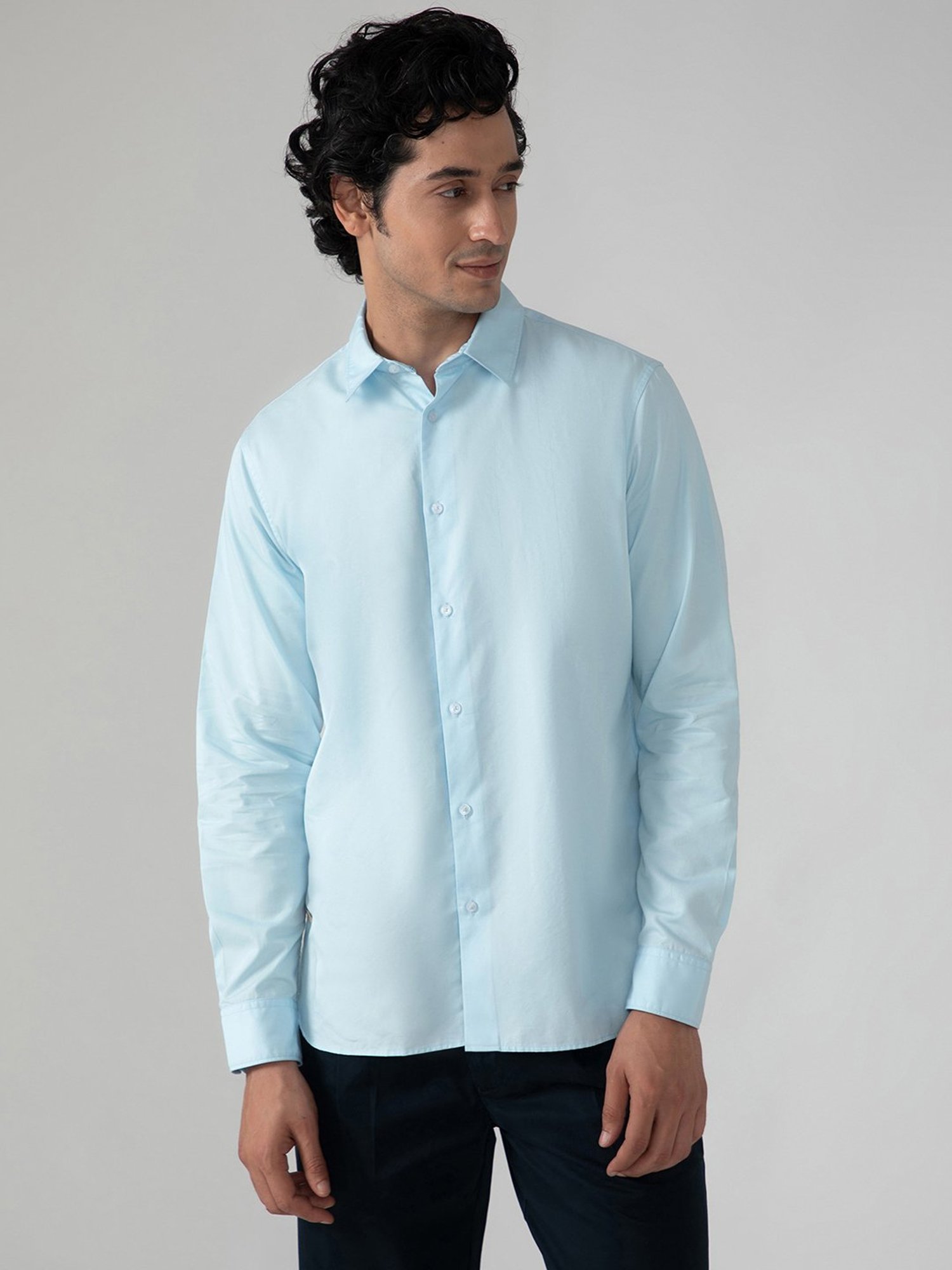 SUBTRACT Sky Blue Regular Fit Shirt