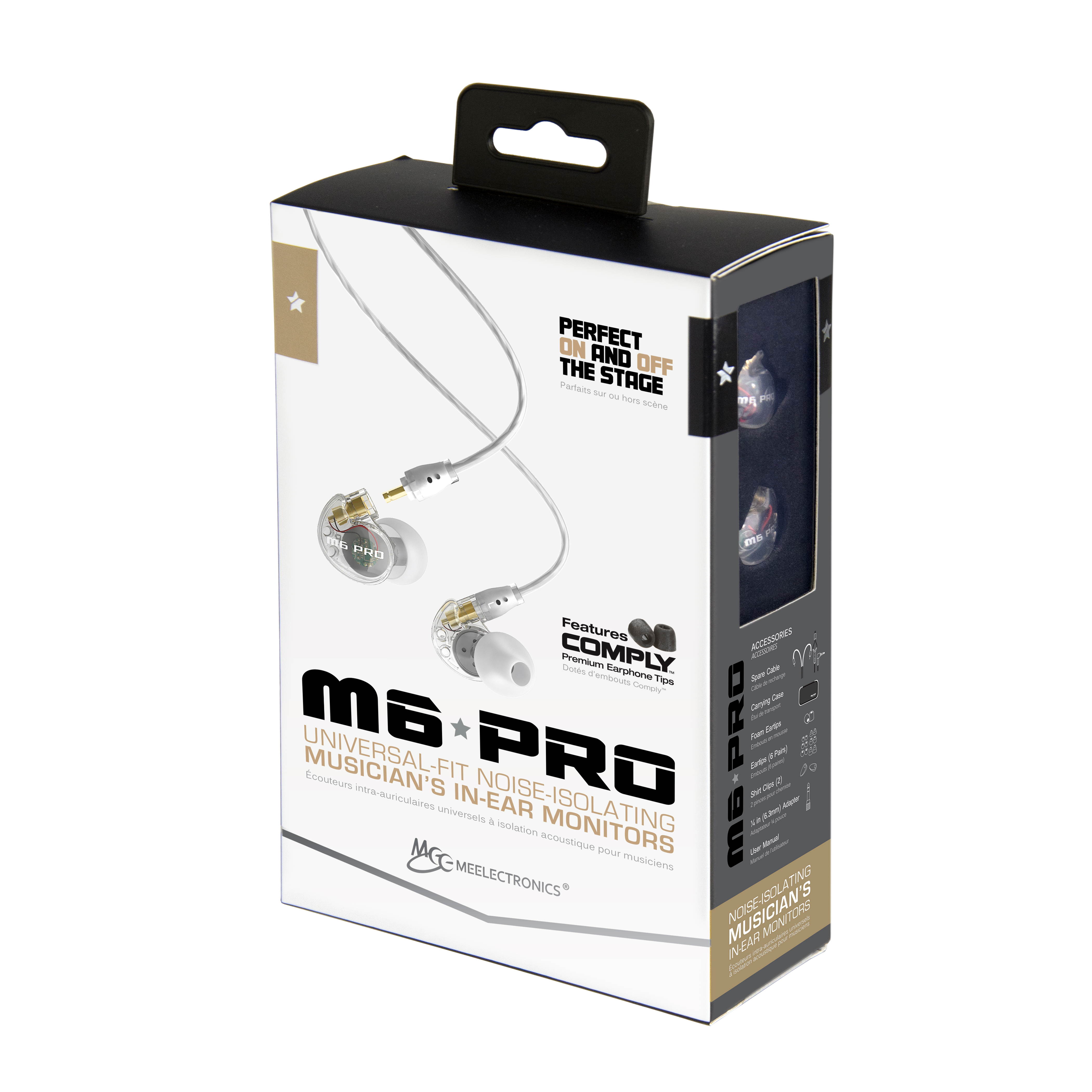 Mee audio M6 PRO Universal-Fit Noise-Isolating Musician&rsquo;s In-Ear Monitors with Detachable Cables