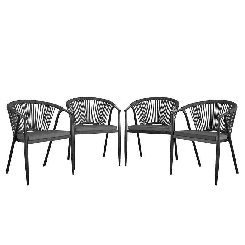 Circi 5pc Outdoor Dining Set - Black and Charcoal - CosmoLiving by Cosmoplitan