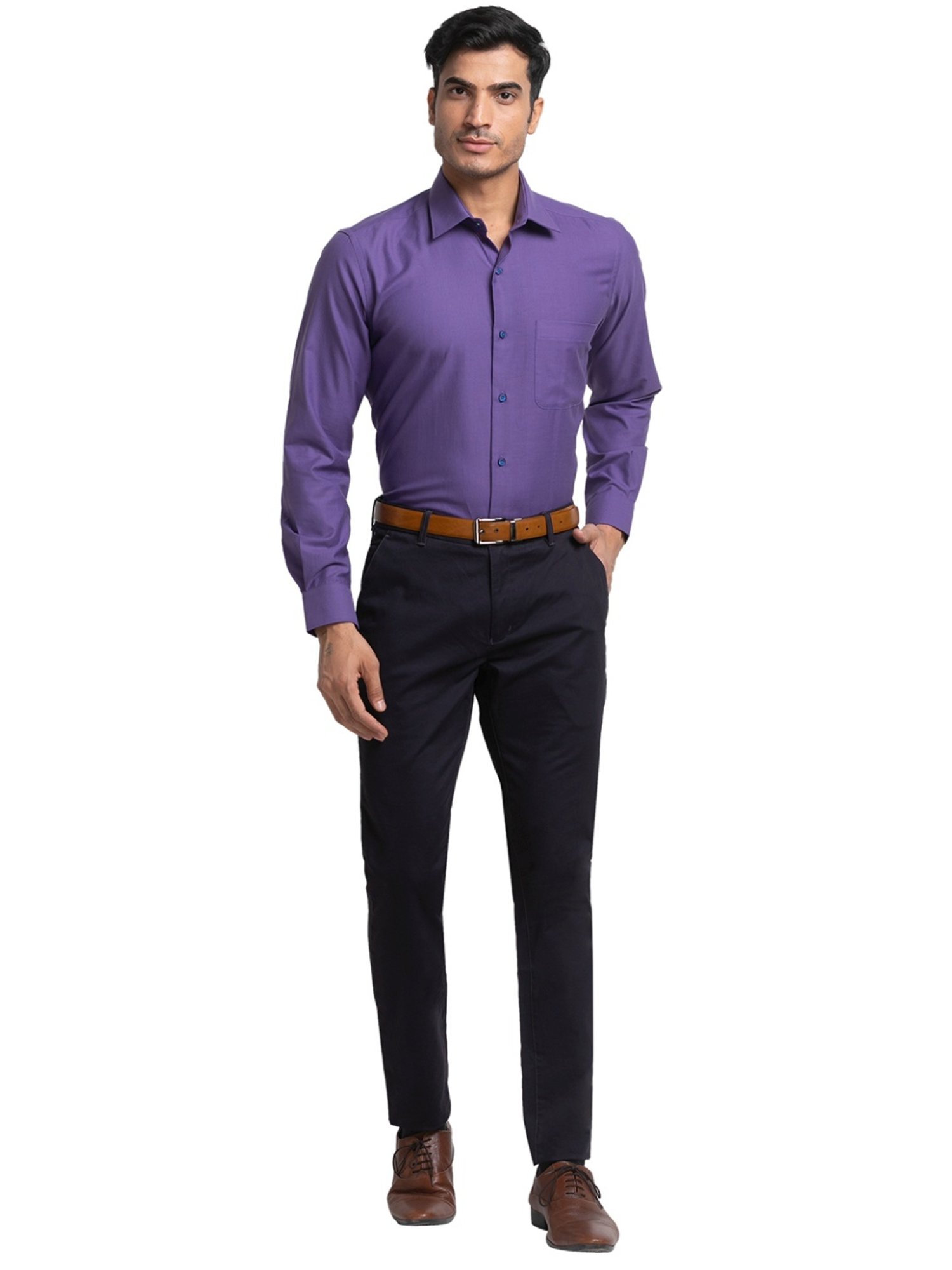 Raymond Violet Slim Fit Trousers