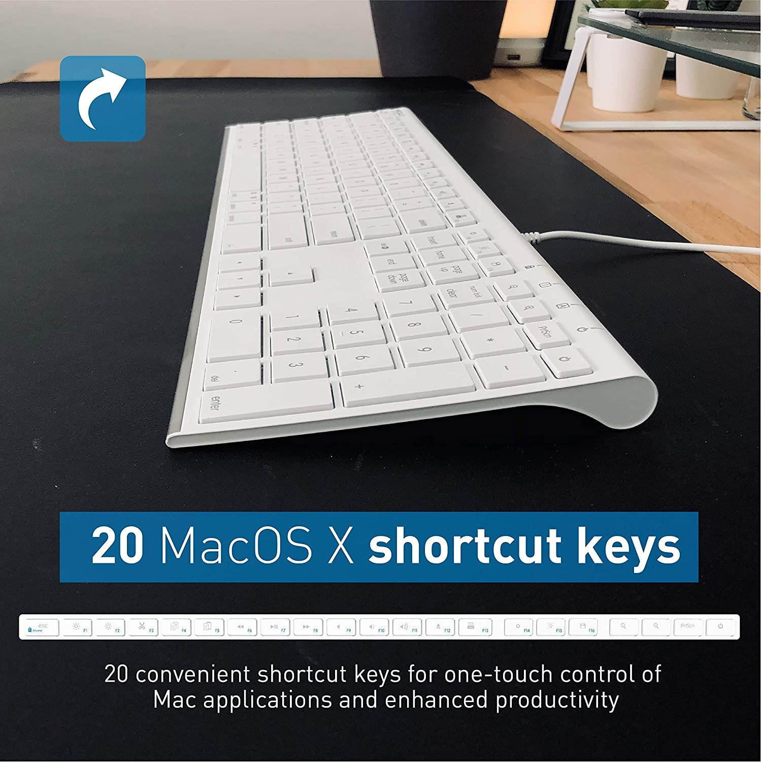 Macally Ultra Slim Wired Computer, and a Navy Blue Silent Mouse, Perfect Pair for Your Mac