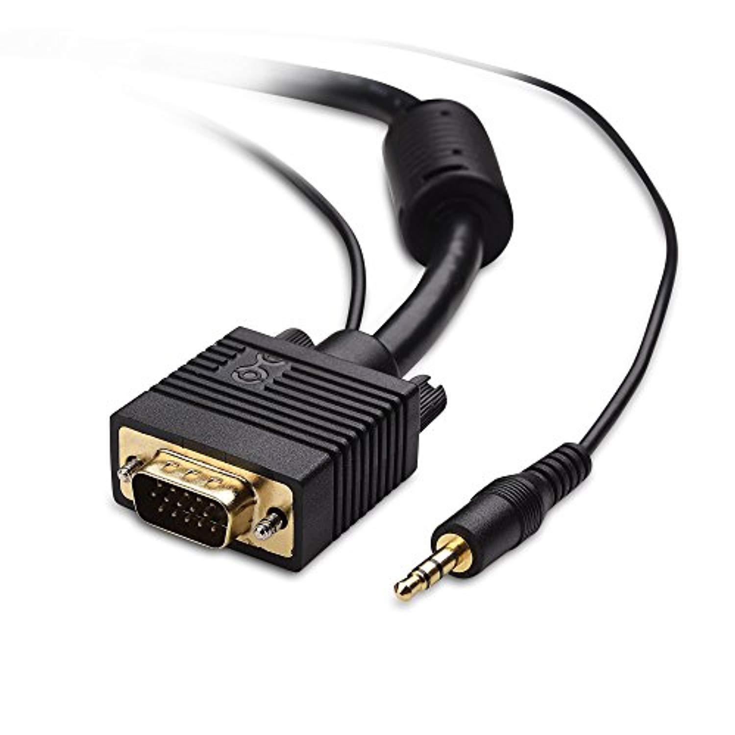 cable matters vga cable with audio (svga monitor cable with 3.5mm stereo audio) 35 feet