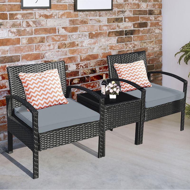 7pc Studio Shine Collection Patio Conversation Set with Sofa, 4 Armchairs & 2 Tables - W Unlimited